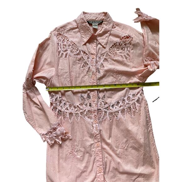 Judy Hornby Womens/Teen Pink Shirt Dress Lace Details Size Small Vintage - Picture 5 of 10